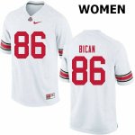 NCAA Ohio State Buckeyes Women's #86 Gage Bican White Nike Football College Jersey XQD7645BD